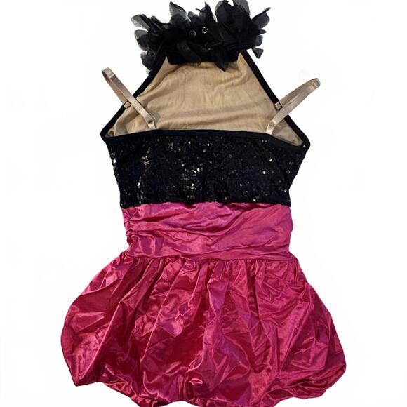 Weissman Girls Sequined Satin Petal Halter Dance Costume M - Picture 4 of 7
